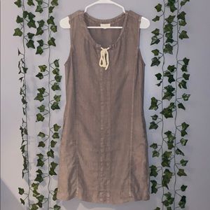 Woman's Side Stitch LA Light Brown Tie Dress XS